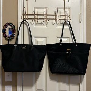 2 Black Tote Laptop Work Bags Tommy Hilfiger Kate Spade
